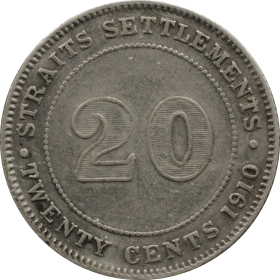 20 centow 1910 straits settlements a